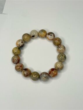 Crazy Lace Agate Bead Stretch Bracelet